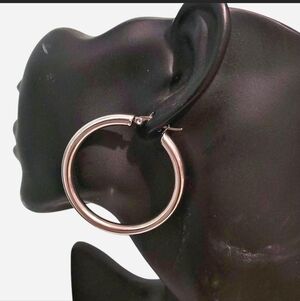Stainess Steel Silver Hoop Earrings